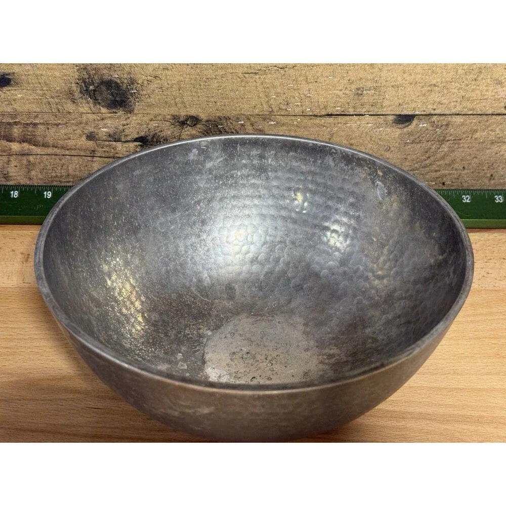 🔥 VTG Towle Silversmiths Candy Nut Dish Bowl Hammered 9”Bowl / Singing